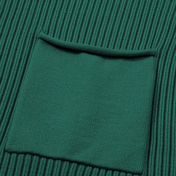 Green Casual Women's Minimalist Kangaroo Pocket Bat Wing Knitted Sweater top - Picture 7 of 8